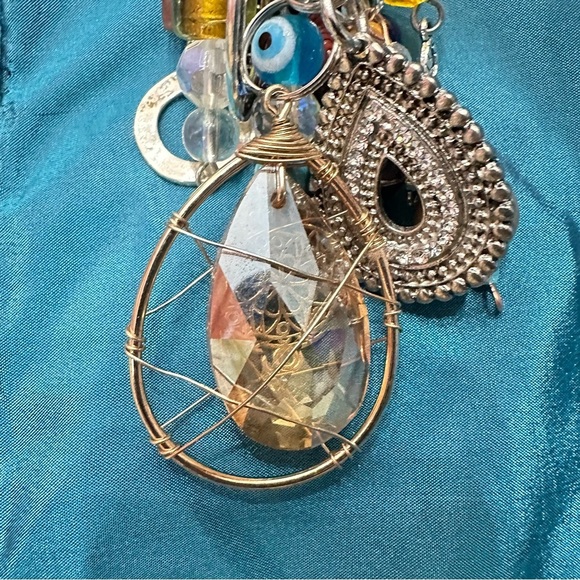 Chunky Beaded Tassel Handbag Purse Accessory Dangle Charm Key Chain Handmade - Picture 12 of 16